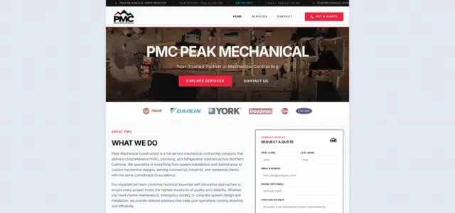 PMC PEAK MECHANICAL: Home · Desktop